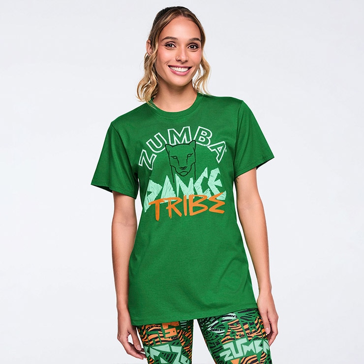 ZUMBA ズンバ 正規品 ウェア ユニセックス Tシャツ 半袖 チーター ロゴ