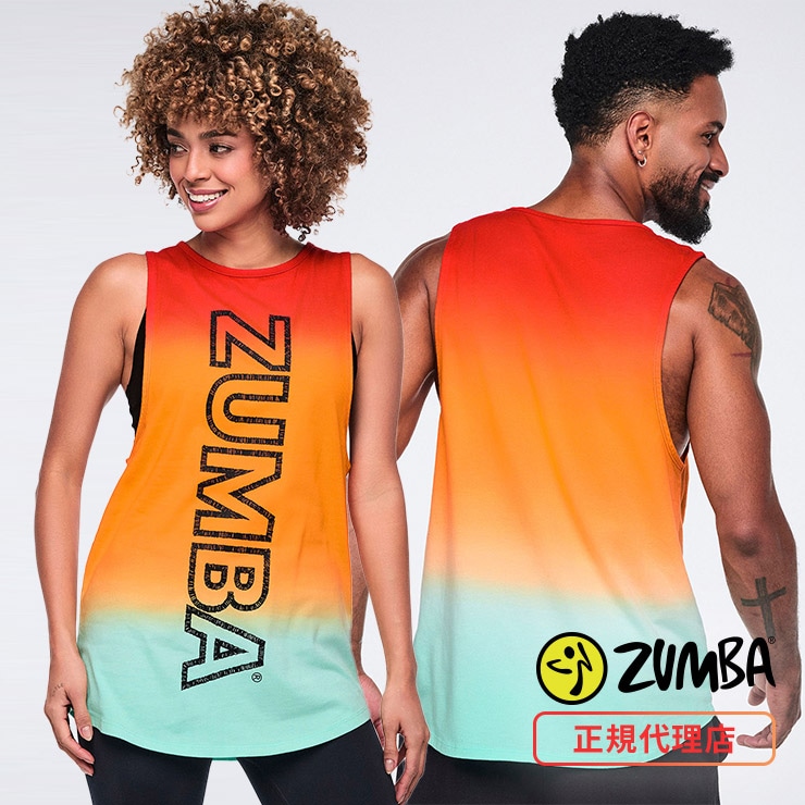 ZUMBA タンクトップ M グラデーション ZUMBA ズンバ 正規品 ウェア ユニセックス タンクトップ ノースリーブ