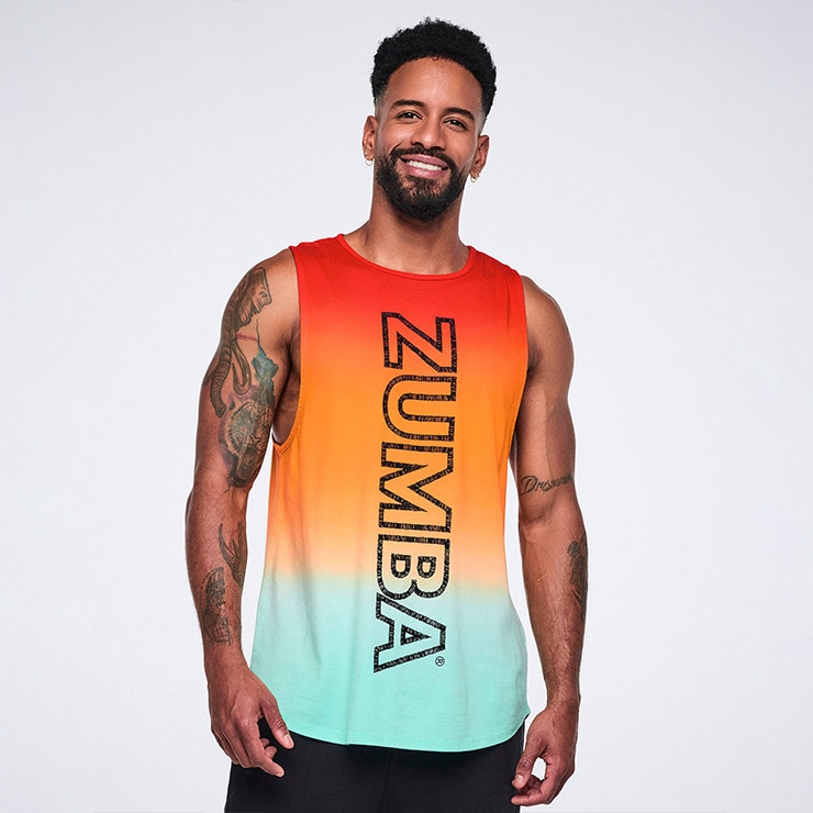 ZUMBA タンクトップ M グラデーション ZUMBA ズンバ 正規品 ウェア ユニセックス タンクトップ ノースリーブ