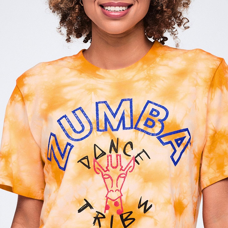 ZUMBA ズンバ 正規品 ウェア ユニセックス Tシャツ 半袖 タイダイ 総柄