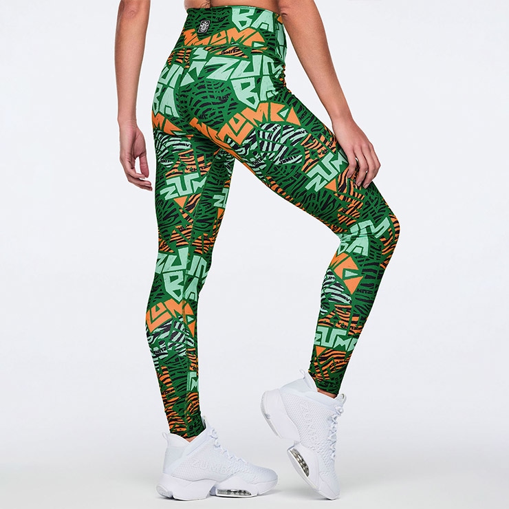 ZUMBA ズンバ 正規品 ウェア レディース レギンス 総柄 アンクル丈