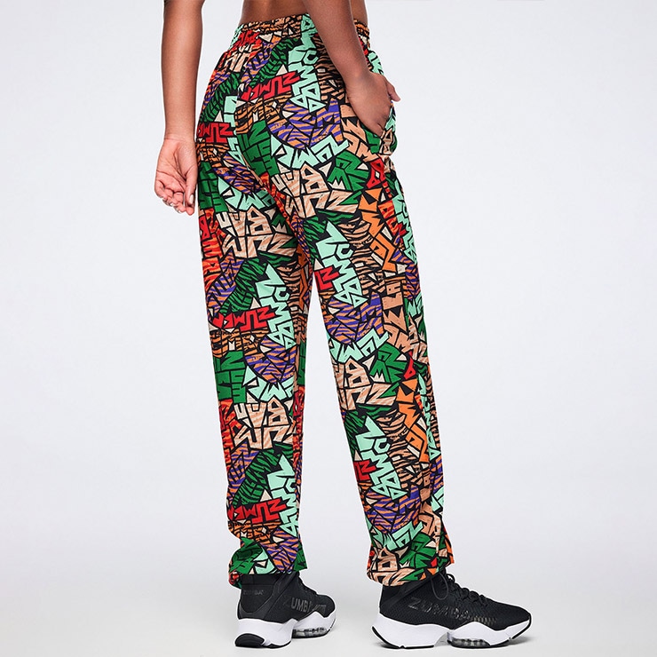 ZUMBA グラフィックパンツ 多色 ZUMBA ズンバ 正規品 ウェア レディース トラックパンツ ロング パンツ