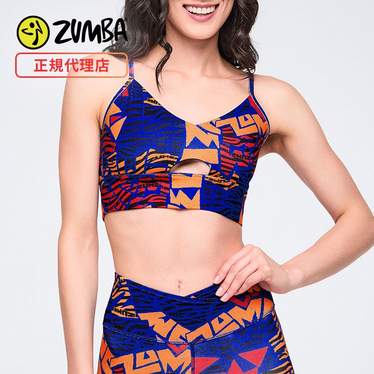 ZUMBA ズンバ 正規品 ウェア レディース ブラ ストラップ 総柄 ブラ