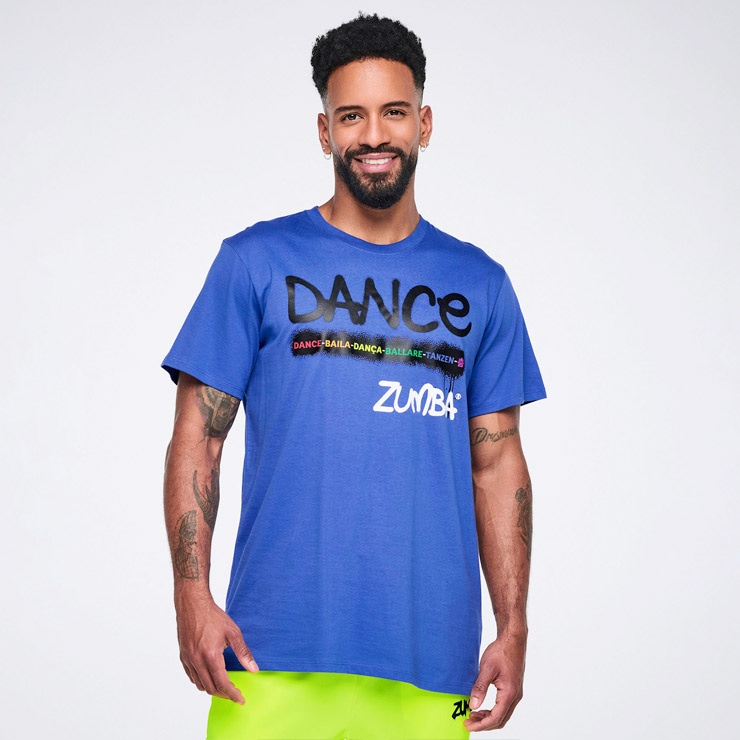 ZUMBA Pride Unisex Crew Neck Tee �֥롼,����� �������,�ե���ȥ�������,DANCE����,ȾµT�����