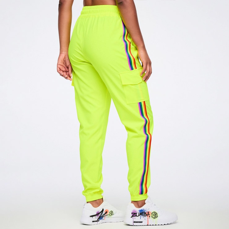 ZUMBA 正規品蛍光イエロー カーゴパンツ XS ZUMBA ズンバ 正規品 ウェア レディース カーゴパンツ ロングパンツ