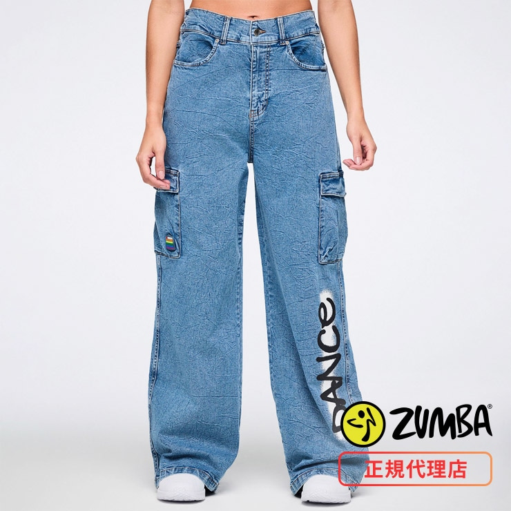 新作ZUMBAズンバ　デニム カーゴパンツ ZUMBA ズンバ 正規品 ウェア レディース バギーパンツ デニム カーゴ