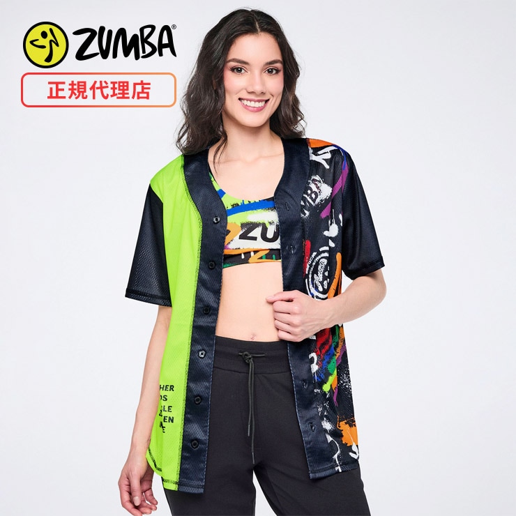 ZUMBA ズンバ 正規品 ウェア レディース ベースボールシャツ メッシュ
