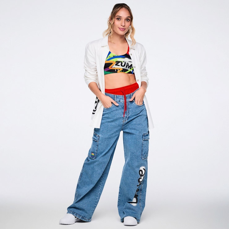 ZUMBA ズンバ 正規品 ウェア レディース シャツ 長袖 ロゴ 白シャツ