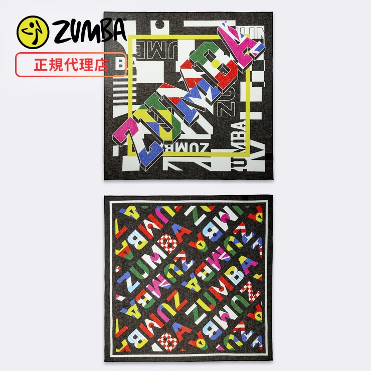 ZUMBA ズンバ 正規品 ウェア グッズ バンダナ 2枚組 ロゴ カラフル