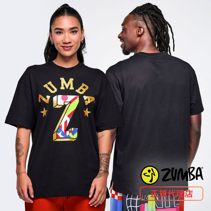 ZUMBA ズンバ 正規品 ウェア ユニセックス Tシャツ 半袖 ロゴ オーバー