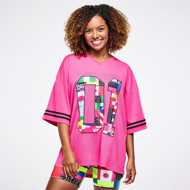 ZUMBA ズンバ 正規品 ウェア ユニセックス Tシャツ 半袖 メッシュ ロゴ