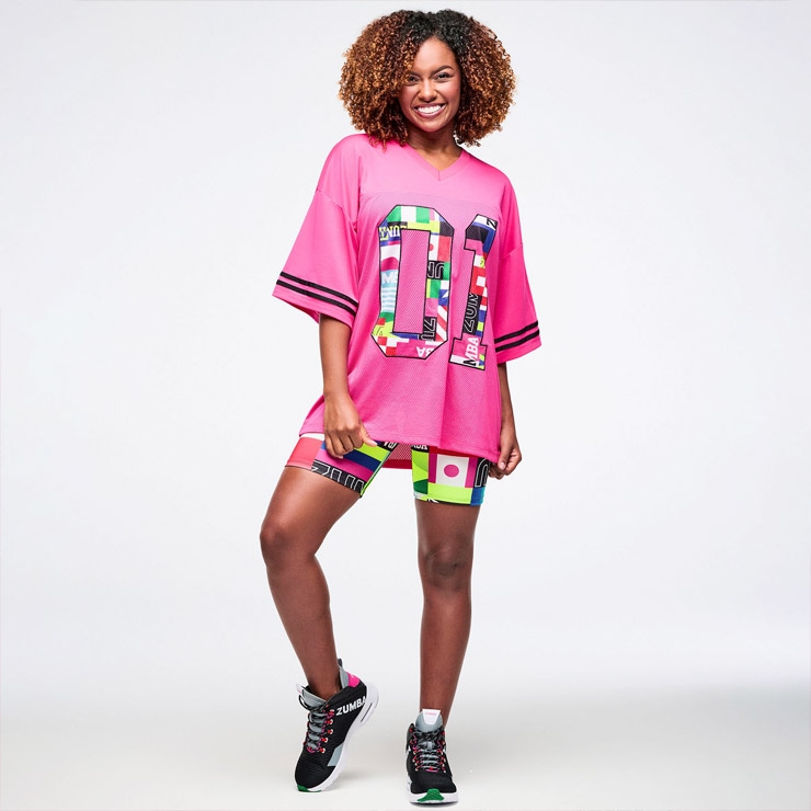 ZUMBA ズンバ 正規品 ウェア ユニセックス Tシャツ 半袖 メッシュ ロゴ