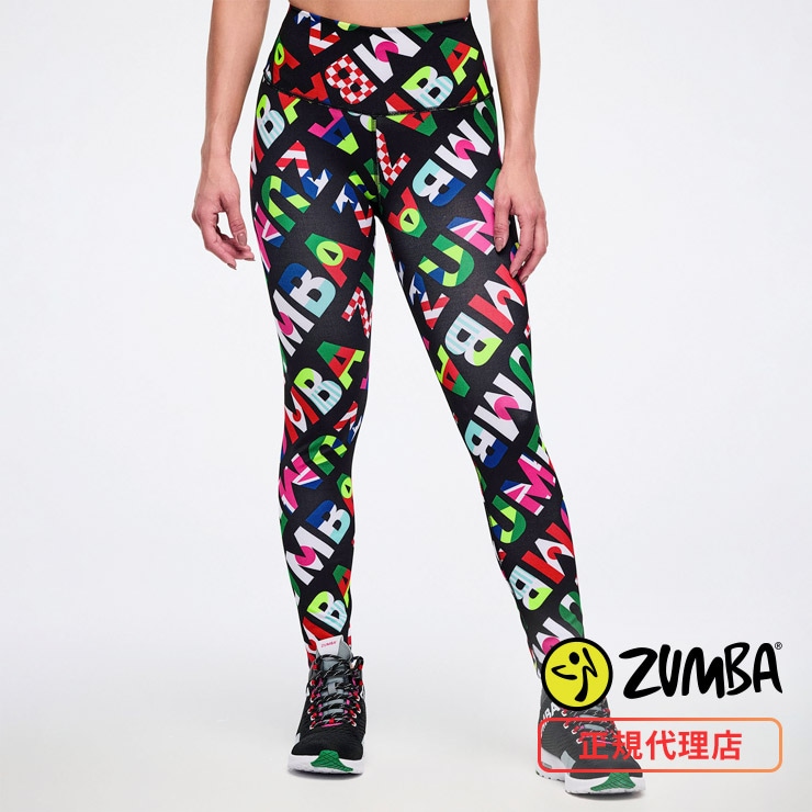ZUMBA ズンバ 正規品 ウェア レディース レギンス 総柄 アンクル丈