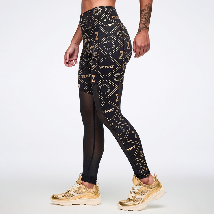 ZUMBA ズンバ 正規品 ウェア レディース レギンス 総柄 アンクル丈