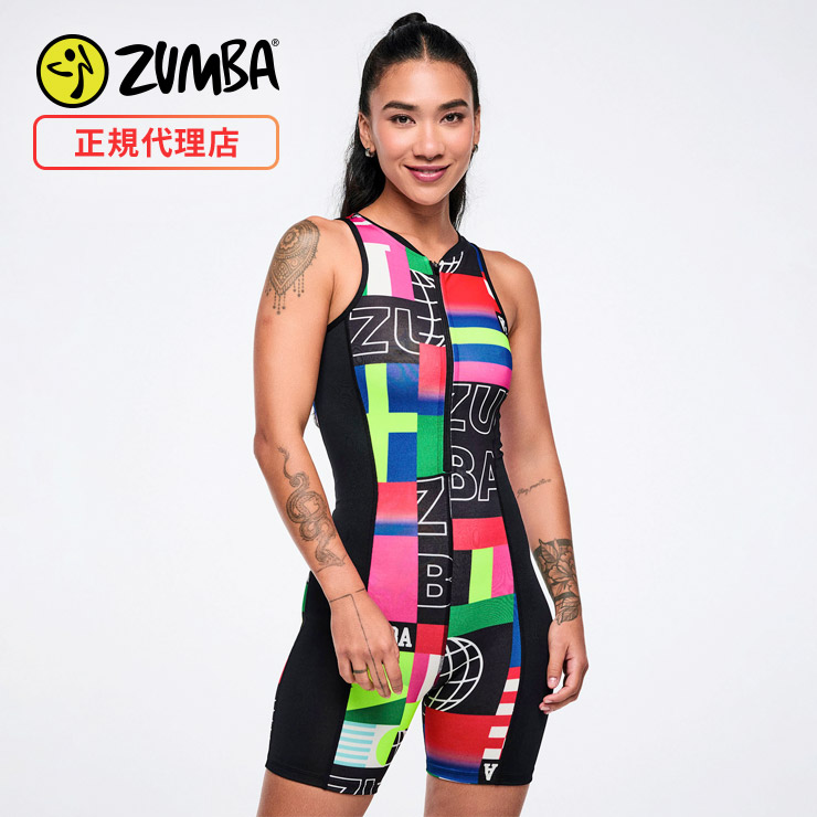 ZUMBAウエア　ボディースーツ正規品 ZUMBA ズンバ 正規品 ウェア レディース ボディスーツ ハーフジップ