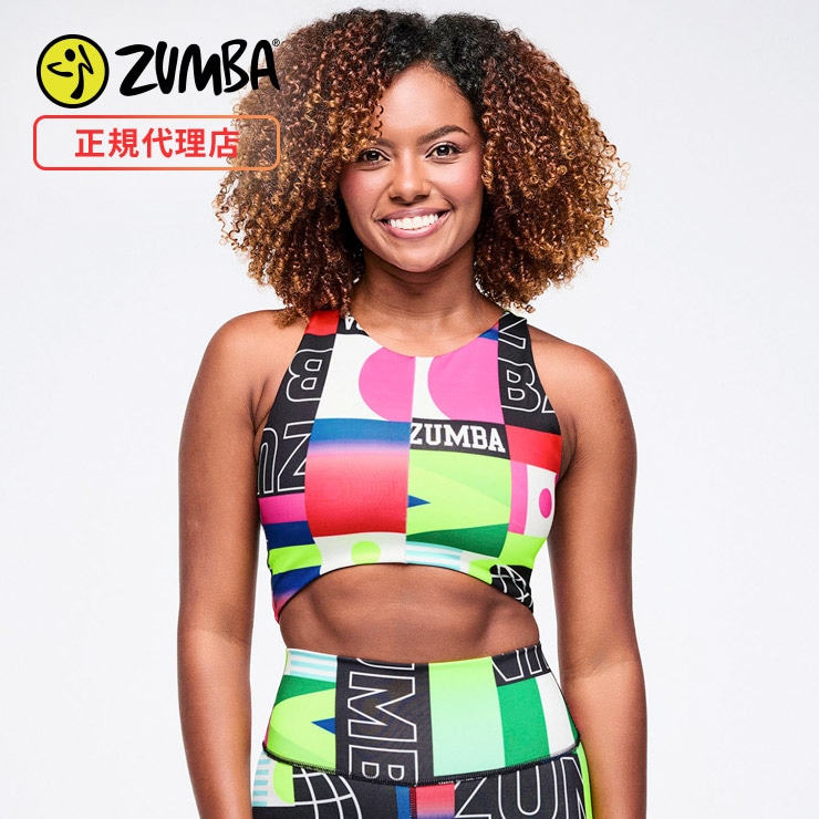 ZUMBA ズンバ 正規品 ウェア レディース タンクトップ クロップ 総柄
