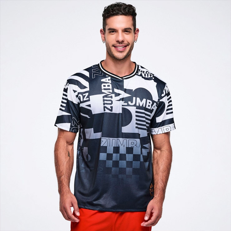 Zumba トレーニングパンツ ・Tシャツ 2点おまとめ ZUMBA ズンバ 正規品 ウェア レディース Tシャツ 半袖 総柄 モノトーン