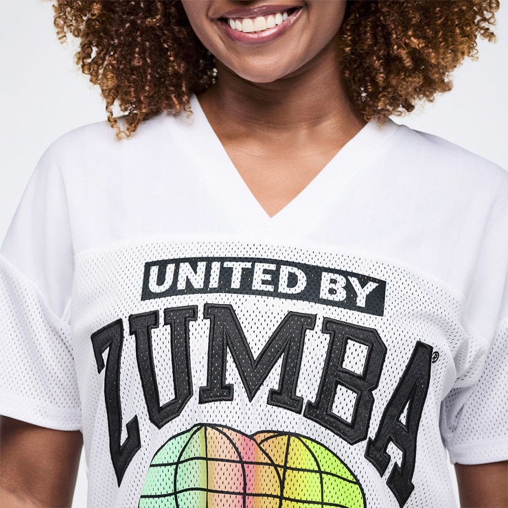 ZUMBA ズンバ 正規品 ウェア レディース Tシャツ 半袖 メッシュ ロゴ V