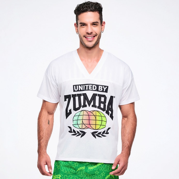 ZUMBA ズンバ 正規品 ウェア レディース Tシャツ 半袖 メッシュ ロゴ V
