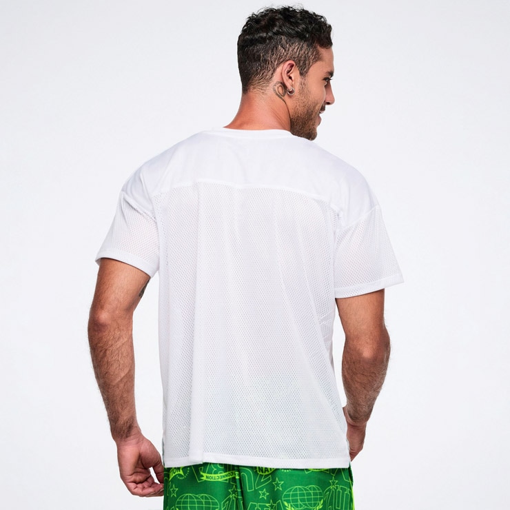 ZUMBA ズンバ 正規品 ウェア レディース Tシャツ 半袖 メッシュ ロゴ V