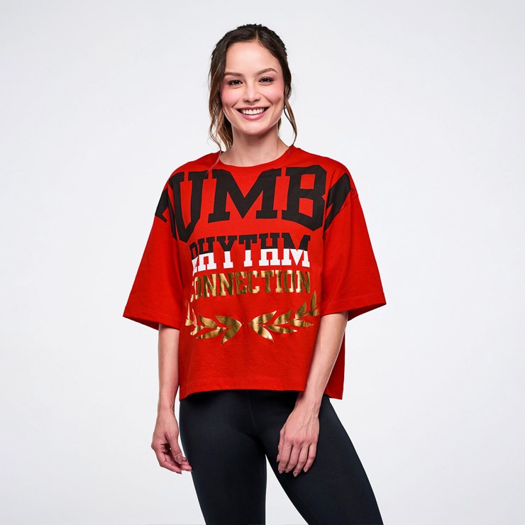 ズンバ新作フリーサイズTシャツ ZUMBA ズンバ 正規品 ウェア レディース Tシャツ 半袖 オーバーサイズ