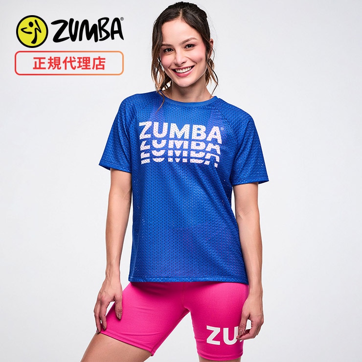 ZUMBA ズンバ 正規品 ウェア レディース Tシャツ 半袖 ロゴ メッシュ