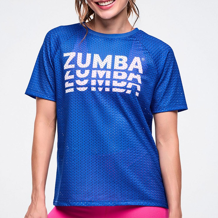 ZUMBA メッシュTシャツ 正規品　Ｍサイズ ZUMBA ズンバ 正規品 ウェア レディース Tシャツ 半袖 ロゴ メッシュ