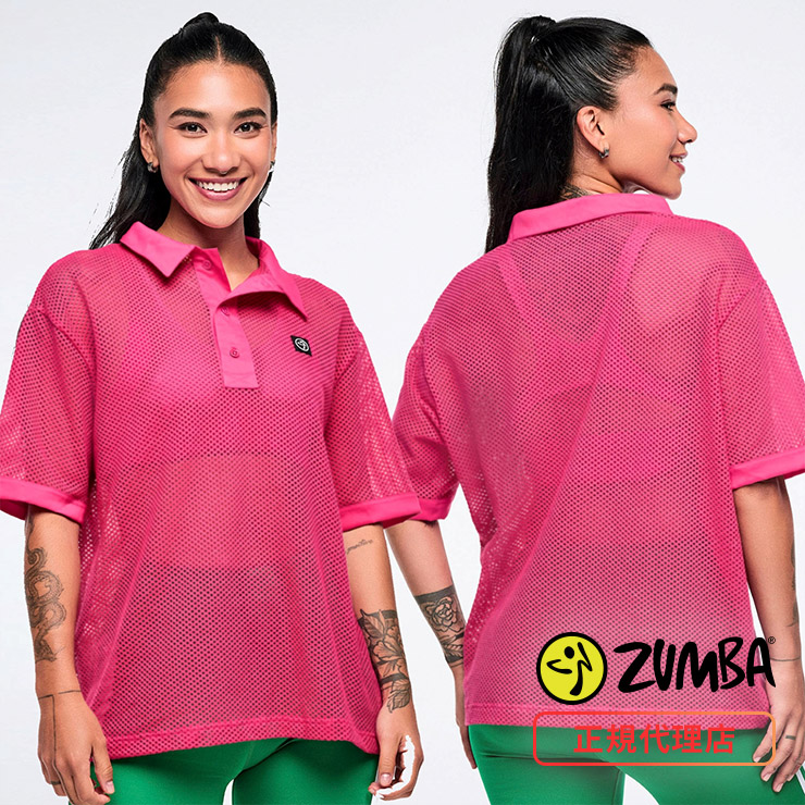 ZUMBA ズンバ 正規品 ウェア レディース トップス ポロシャツ メッシュ