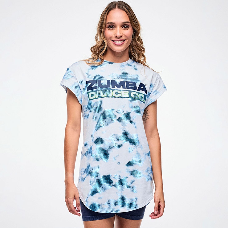 ZUMBA ズンバ 正規品 ウェアメンズ Tシャツ 半袖 タイダイ柄 ロゴ