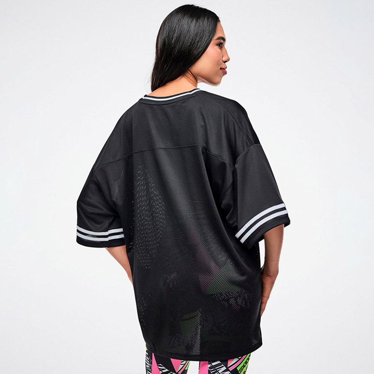 ズンバ　ZUMBA シャツ　公式　正規品　L ZUMBA ズンバ 正規品 ウェア ユニセックス トップス Vネック ロゴ