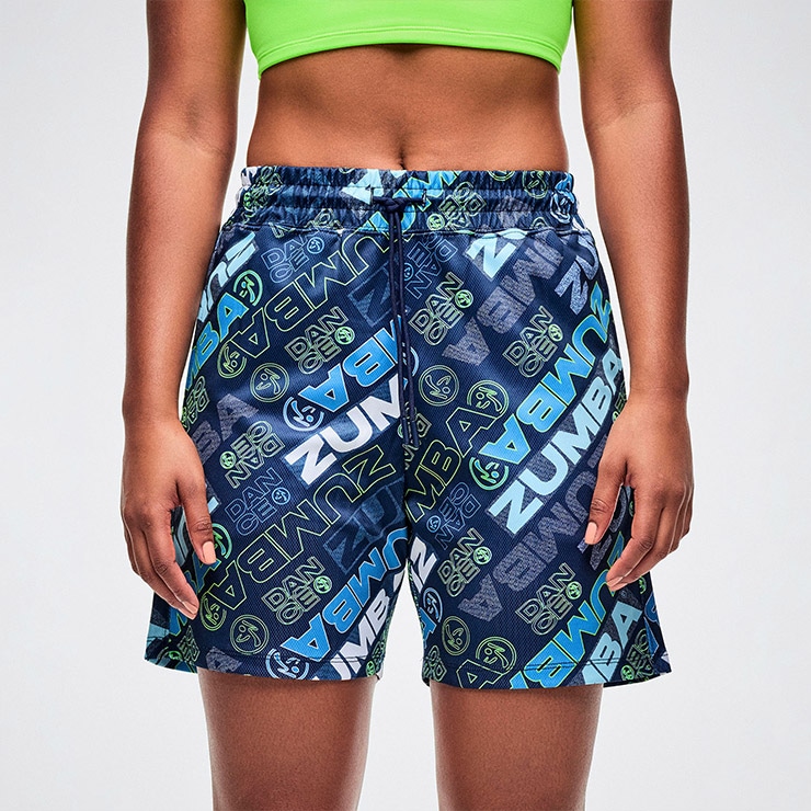 ZUMBA正規品パンツXSサイズ ZUMBA ズンバ 正規品 ウェア レディース ショートパンツ 総柄 ロゴ