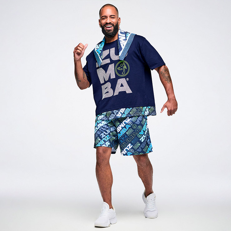 ZUMBA ズンバ 正規品 ウェア レディース ショートパンツ 総柄 ロゴ
