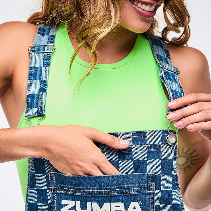 ZUMBA ズンバ 正規品 ウェア レディース オーバーオール 格子柄