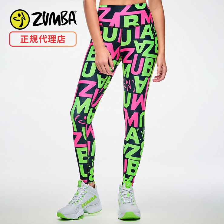 ZUMBA ズンバ 正規品 ウェア レディース レギンス 総柄 アンクル丈
