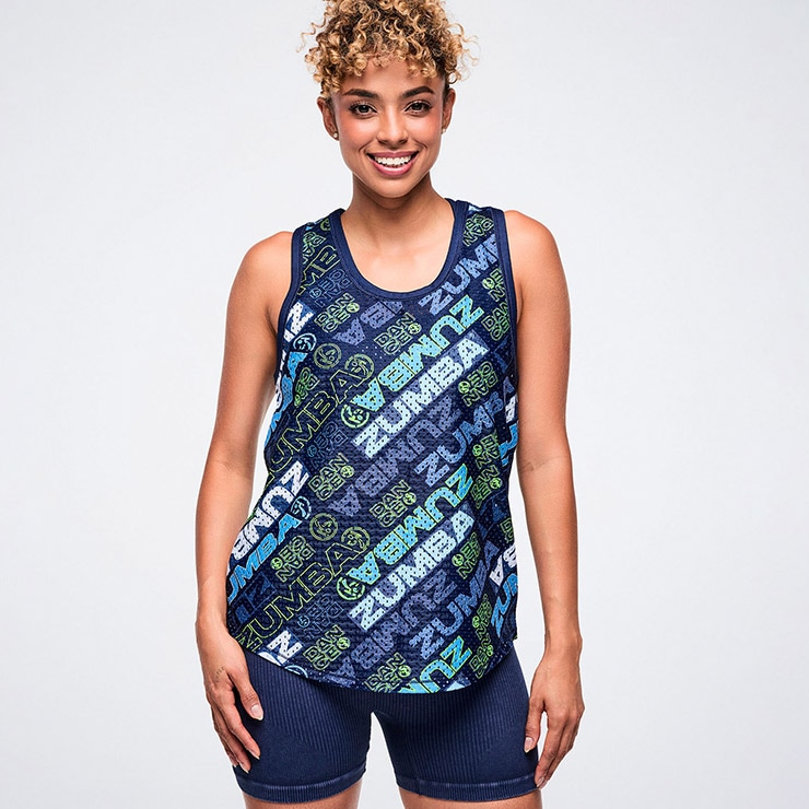 ZUMBA メッシュ トップス 01 ブラック ZUMBA ズンバ 正規品 ウェア レディース タンクトップ ノースリーブ 総