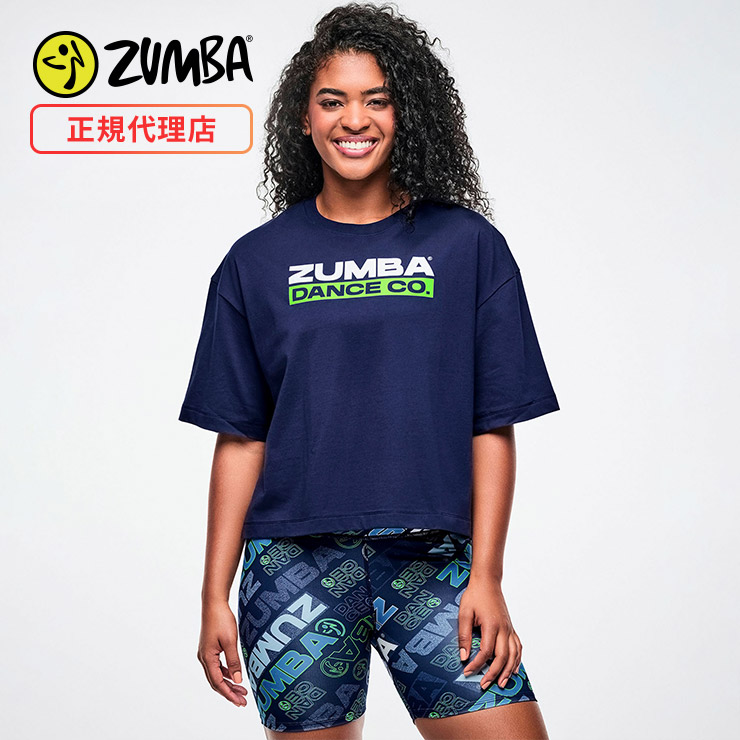 ズンバ　ZUMBA シャツ　公式　正規品　L ZUMBA ズンバ 正規品 ウェア レディース Tシャツ 半袖 ロゴ クロップ丈