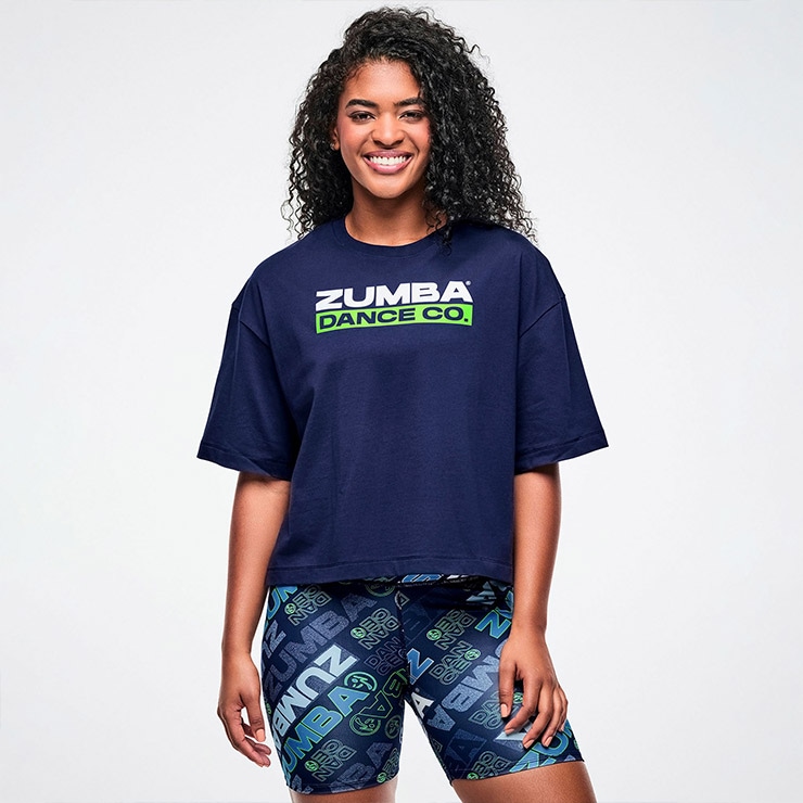 ズンバ　ZUMBA トップス　Tシャツ　M 正規品　公式 ZUMBA ズンバ 正規品 ウェア レディース Tシャツ 半袖 ロゴ クロップ丈