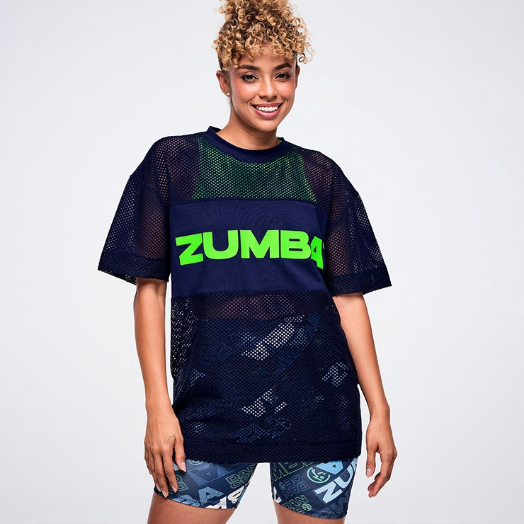 ZUMBA メッシュTシャツ 正規品　Ｍサイズ ZUMBA ズンバ 正規品 ウェア レディース Tシャツ 半袖 メッシュ ロゴ