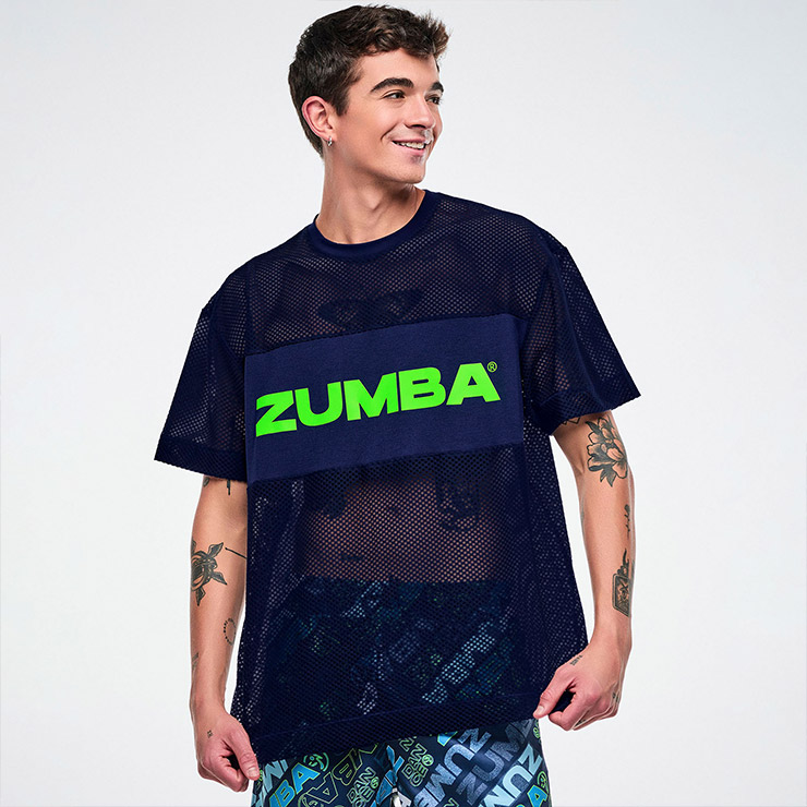 ZUMBA ズンバ 正規品 ウェア レディース Tシャツ 半袖 メッシュ ロゴ