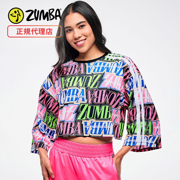 ZUMBA ズンバ 正規品 ウェア レディース トップス 丸首 ロゴ オーバー
