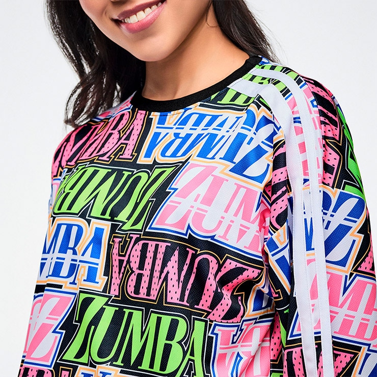 ZUMBA ズンバ 正規品 ウェア レディース トップス 丸首 ロゴ オーバー
