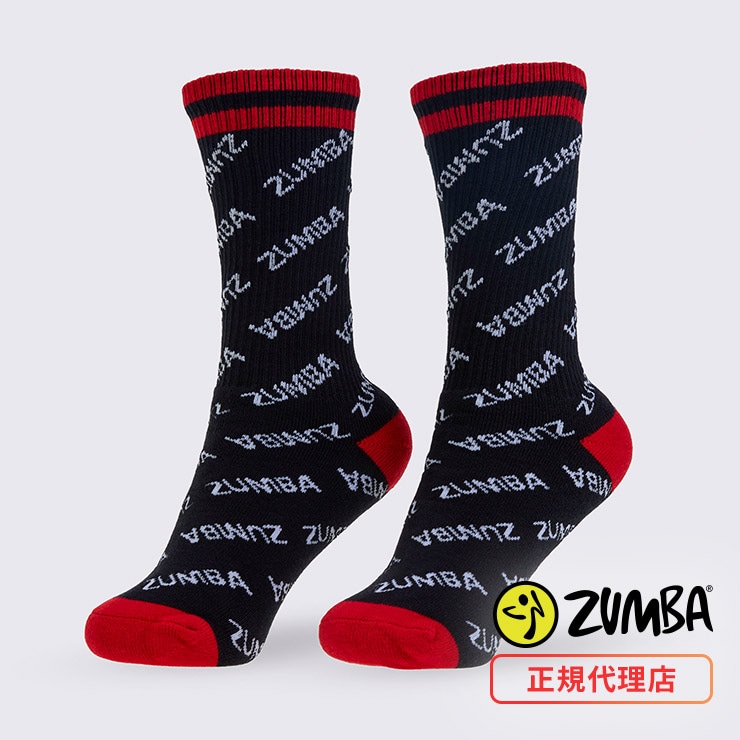 ZUMBA ズンバ 正規品 ウェア グッズ 靴下 ソックス 総柄 クルー丈