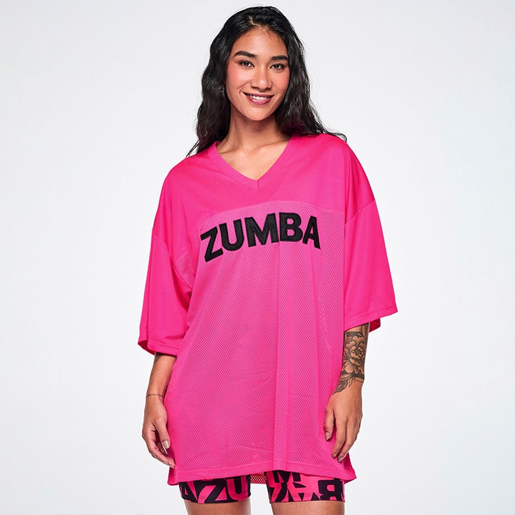 ZUMBA ズンバ 正規品 ウェアユニセックス トップス 半袖 Vネック ロゴ