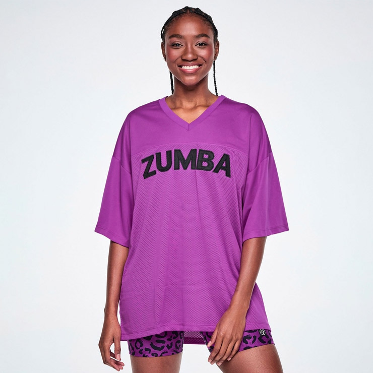 ZUMBA ズンバ 正規品 ウェアユニセックス トップス 半袖 Vネック ロゴ