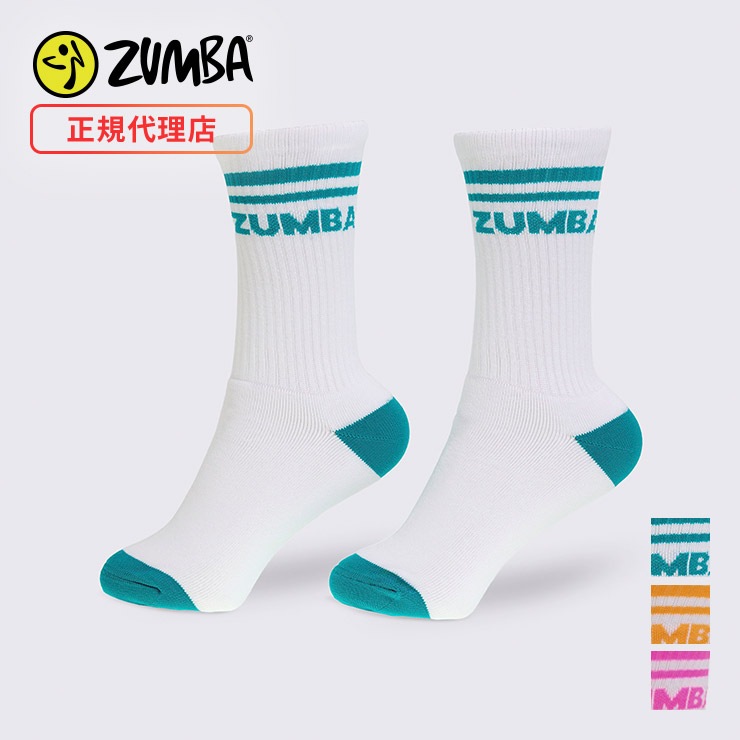 ZUMBA ズンバ 正規品 ウェアグッズ 靴下 ソックス クルー丈 ライン