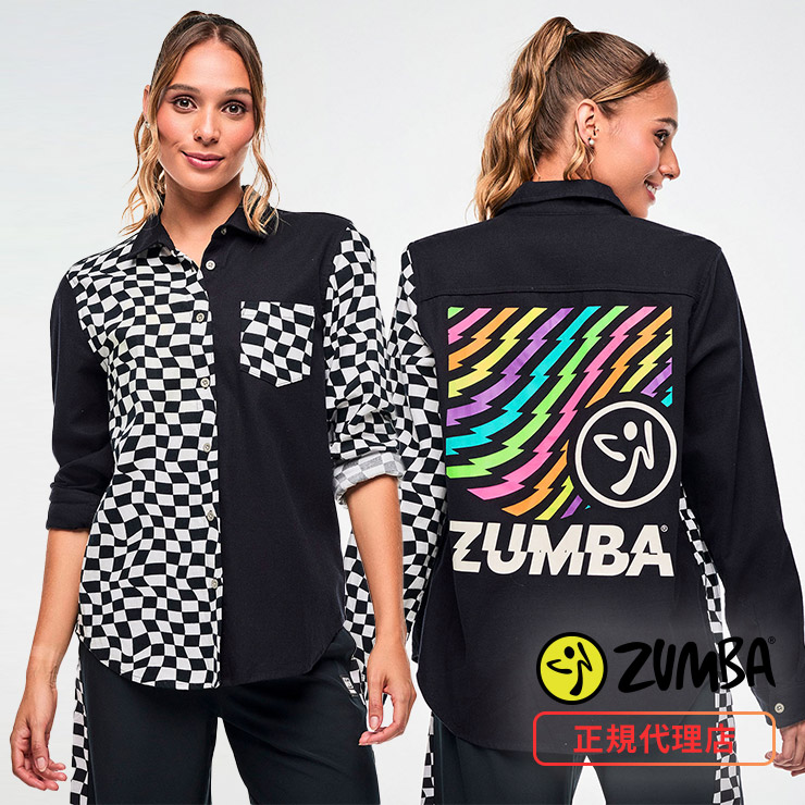ズンバ　ZUMBA シャツ　公式　正規品　L ZUMBA ズンバ 正規品 ウェア レディース シャツ 長袖 トップス ロゴ