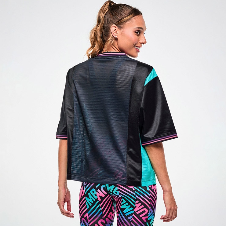 ZUMBA ズンバ 正規品 ウェア レディース Tシャツ 半袖 ロゴ メッシュ