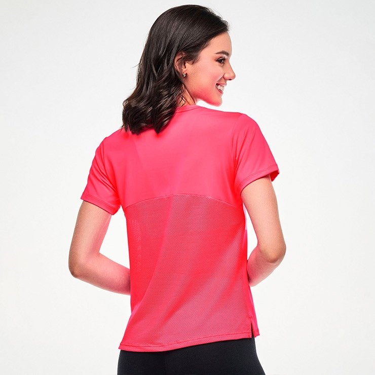 ZUMBA ズンバ 正規品 ウェア レディース Tシャツ 半袖 メッシュ 切替