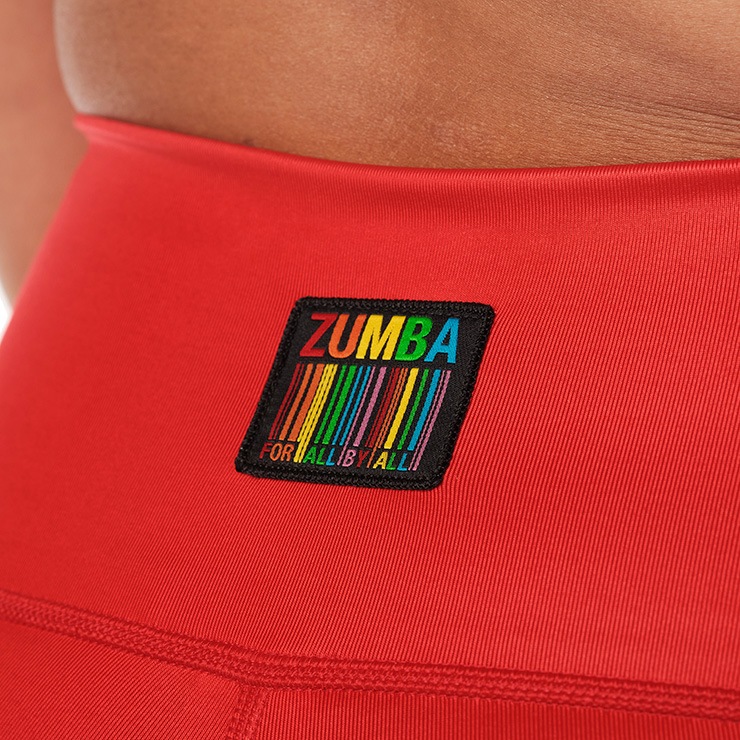ZUMBA ズンバ 正規品 ワンポイント レインボーロゴ レギンス RED XS 