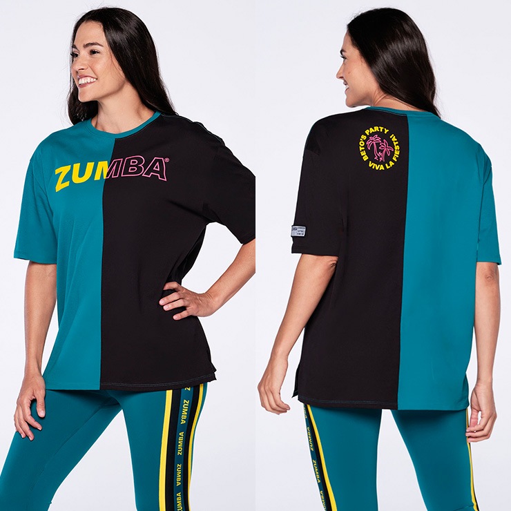 ZUMBA ズンバ 正規品 ユニセックス バイカラー Tシャツ MULTI Sサイズ Mサイズ Lサイズ-フィットネスウェアのセレクトショップ LA  BODY